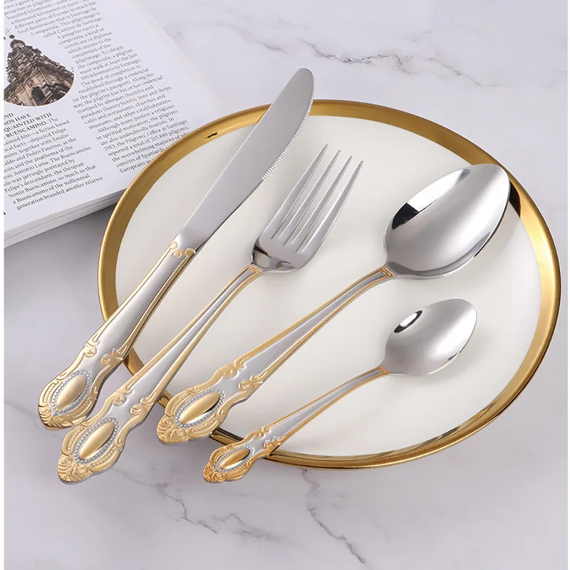 Kitchen Appliances Luxury - Altın Çatal Bıçak Takımı, Lüks Retro