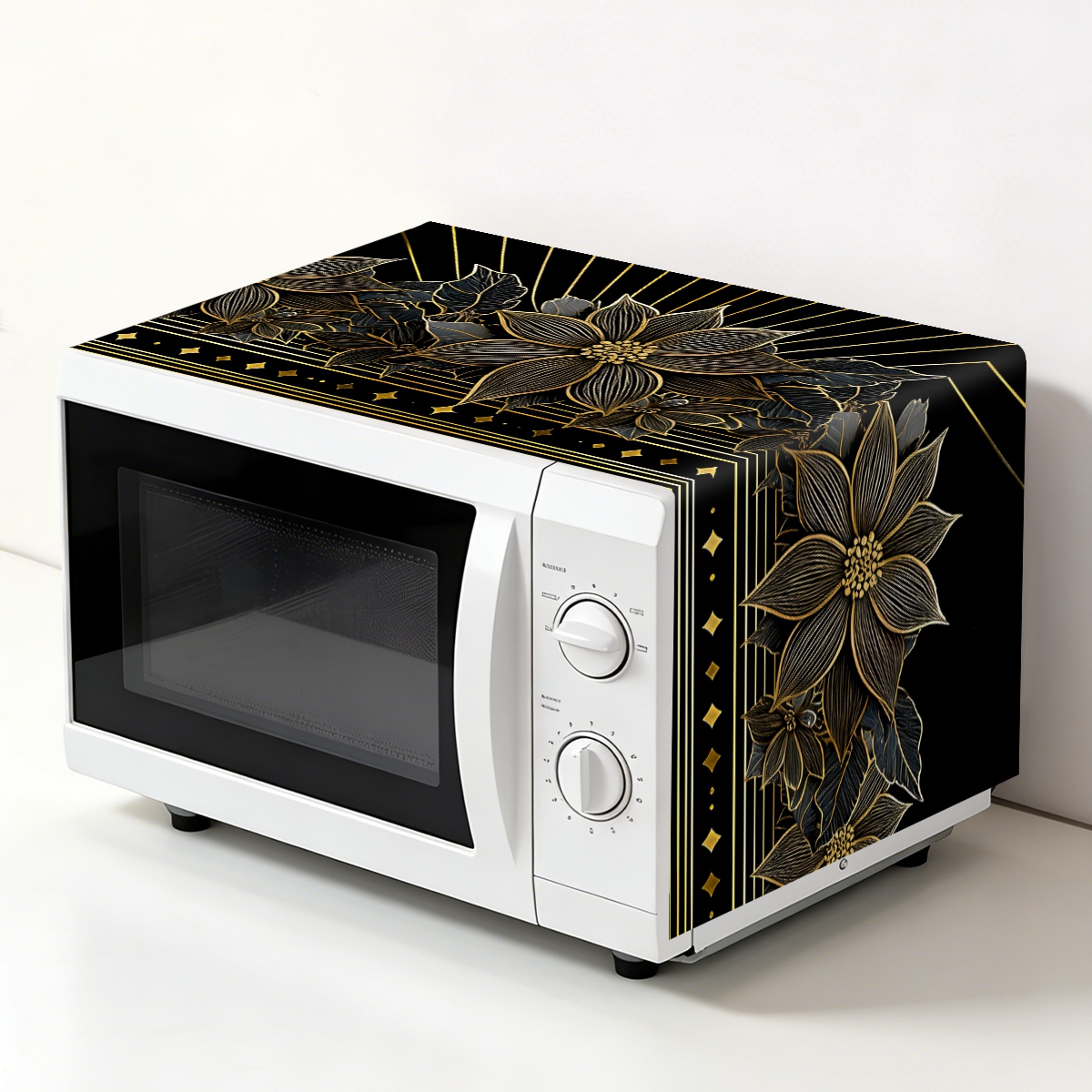 Lüks Siyah Altın Çiçek Mikroda - Kitchen Appliances Luxury incelemesi ve fiyatı